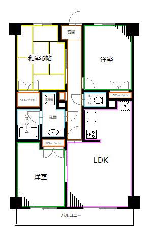 ロイヤルマリーンハイム(3LDK/3階)の間取り写真