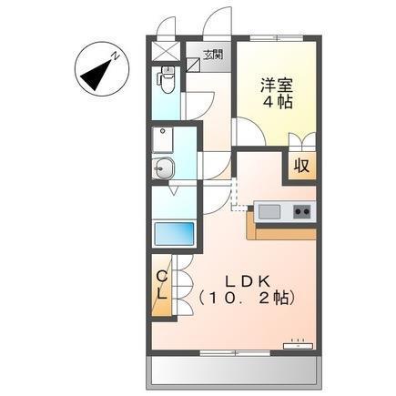 ツインダイスB(1LDK/2階)の間取り写真