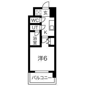 スプランディッド難波(1K/7階)の間取り写真