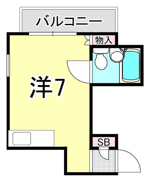 キューブ武庫川I(ワンルーム/4階)の間取り写真