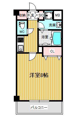 リアライズ神戸ウエスト(1K/4階)の間取り写真