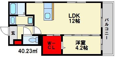 ドミール(1LDK/2階)の間取り写真