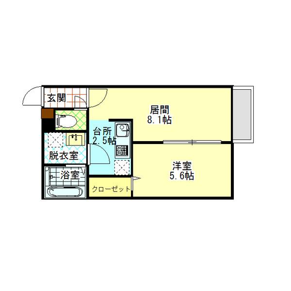 ANGEーFLEUR(1LDK/1階)の間取り写真