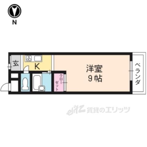 エステート稲荷(1K/3階)の間取り写真