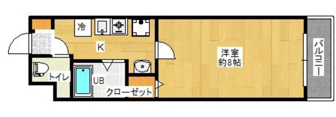 グランドステージ江坂(1K/6階)の間取り写真
