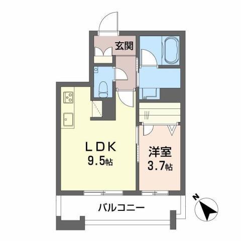 コンフォートH2026(1LDK/2階)の間取り写真