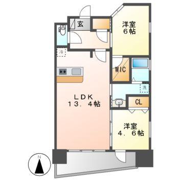 ラ・ヴィータ葵(2LDK/11階)の間取り写真