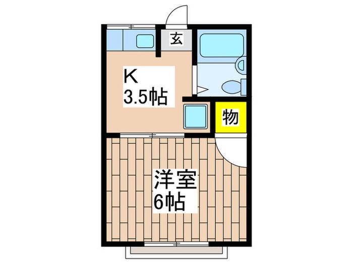 大竹ハイツ(1K/2階)の間取り写真