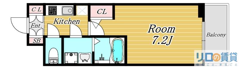 S-RESIDENCE新大阪ウエスト(1K/8階)の間取り写真