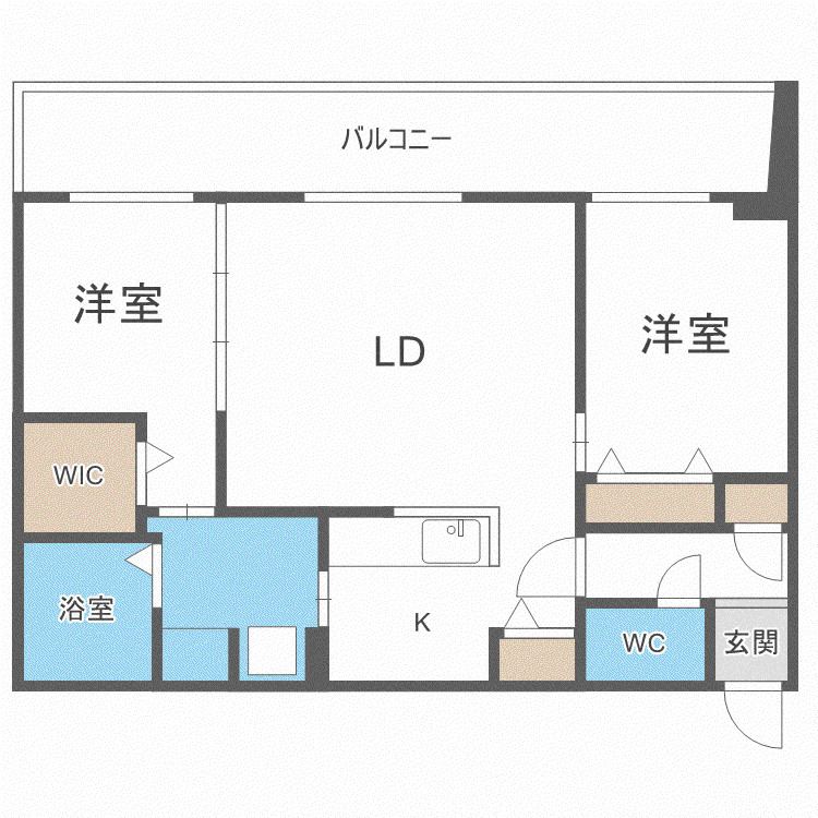 コローレ南9条(2LDK/3階)の間取り写真