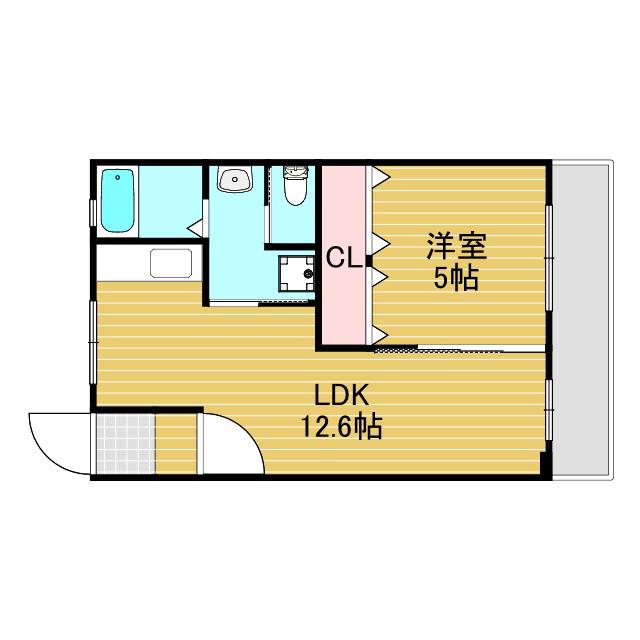 谷田十三マンション(1LDK/3階)の間取り写真