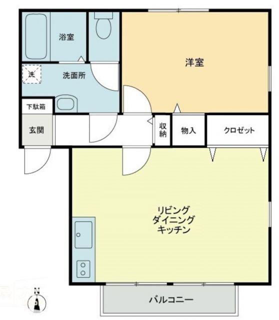 フォブール松本A(1LDK/2階)の間取り写真