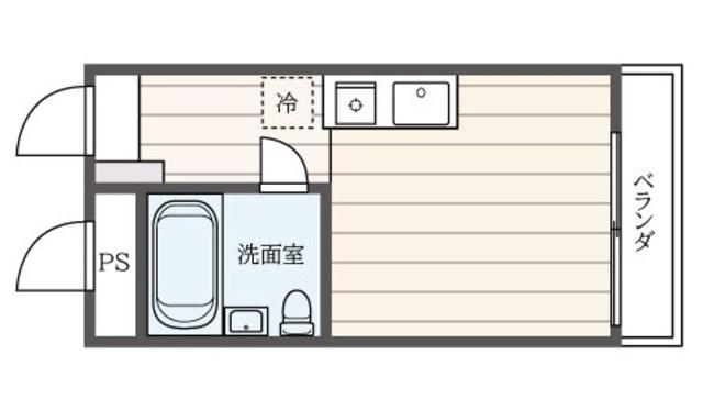 サンアベニュー東(ワンルーム/1階)の間取り写真