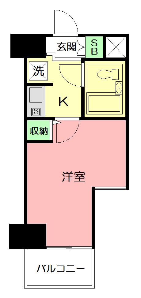 ライオンズプラザ平塚宝町(1K/11階)の間取り写真
