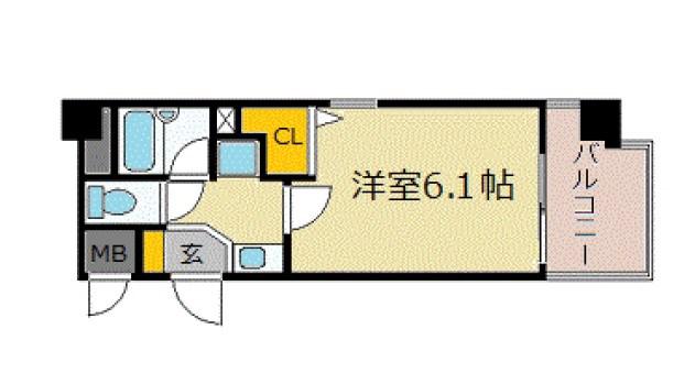 エスリード三宮フラワーロード(1K/4階)の間取り写真