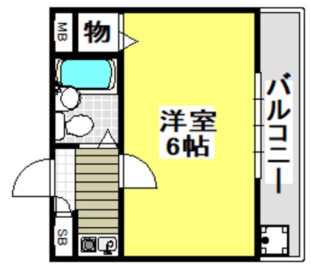 ウイング(1K/3階)の間取り写真