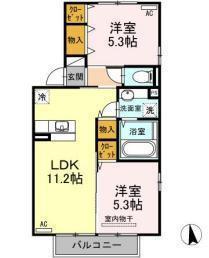 プランドールM(2LDK/1階)の間取り写真
