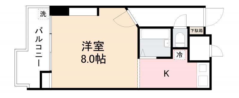藤塚コーポラス(1K/7階)の間取り写真