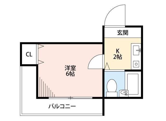 ドリーム蓮沼(1K/2階)の間取り写真