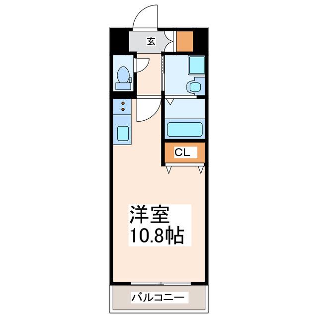SQUARE菊陽(ワンルーム/2階)の間取り写真