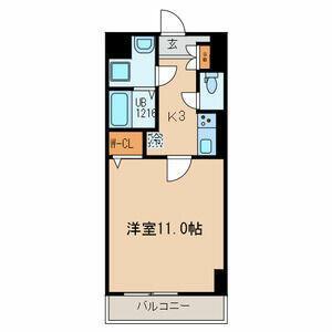 プランドールII(1K/2階)の間取り写真