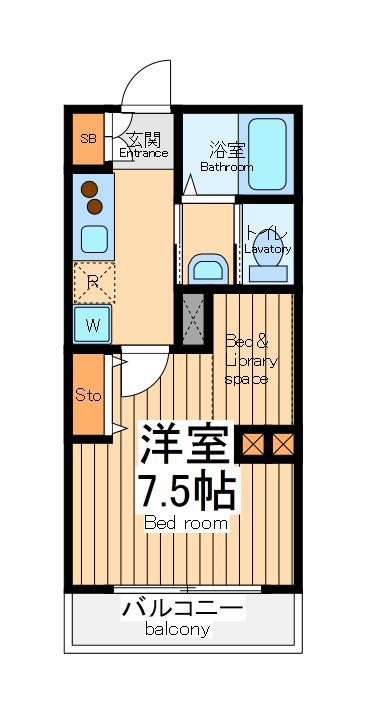 MY STYLE FUCHINOBE(1K/2階)の間取り写真