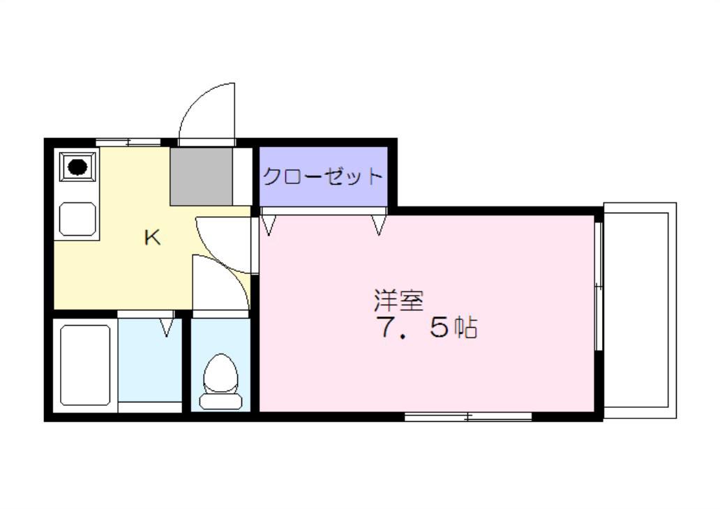 ラウレアII(1K/1階)の間取り写真