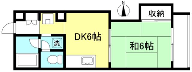 ファミーユ船橋(1DK/1階)の間取り写真