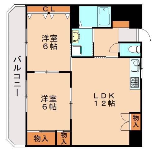 ロイヤルハイツ鷹の巣(2LDK/2階)の間取り写真