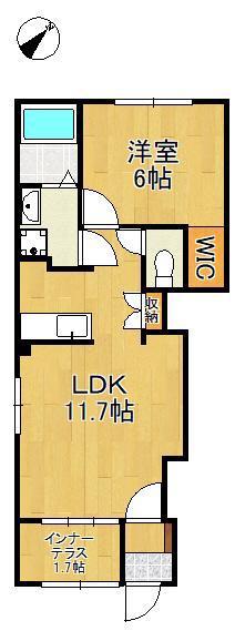MAISON STELLA MON(1LDK/1階)の間取り写真