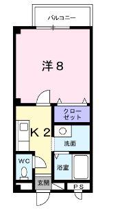 エスポワール新迫(1K/1階)の間取り写真