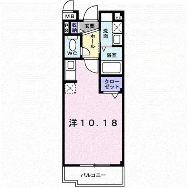 フランリュエルルナ(ワンルーム/2階)の間取り写真