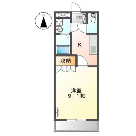 JR関西本線 春田駅 徒歩14分 2階建 築22年(1K/1階)の間取り写真