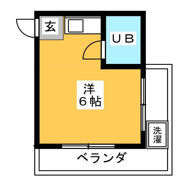 新田ビル(ワンルーム/2階)の間取り写真