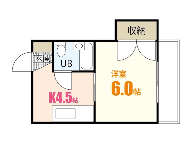 谷岡ビル2号館(1K/2階)の間取り写真