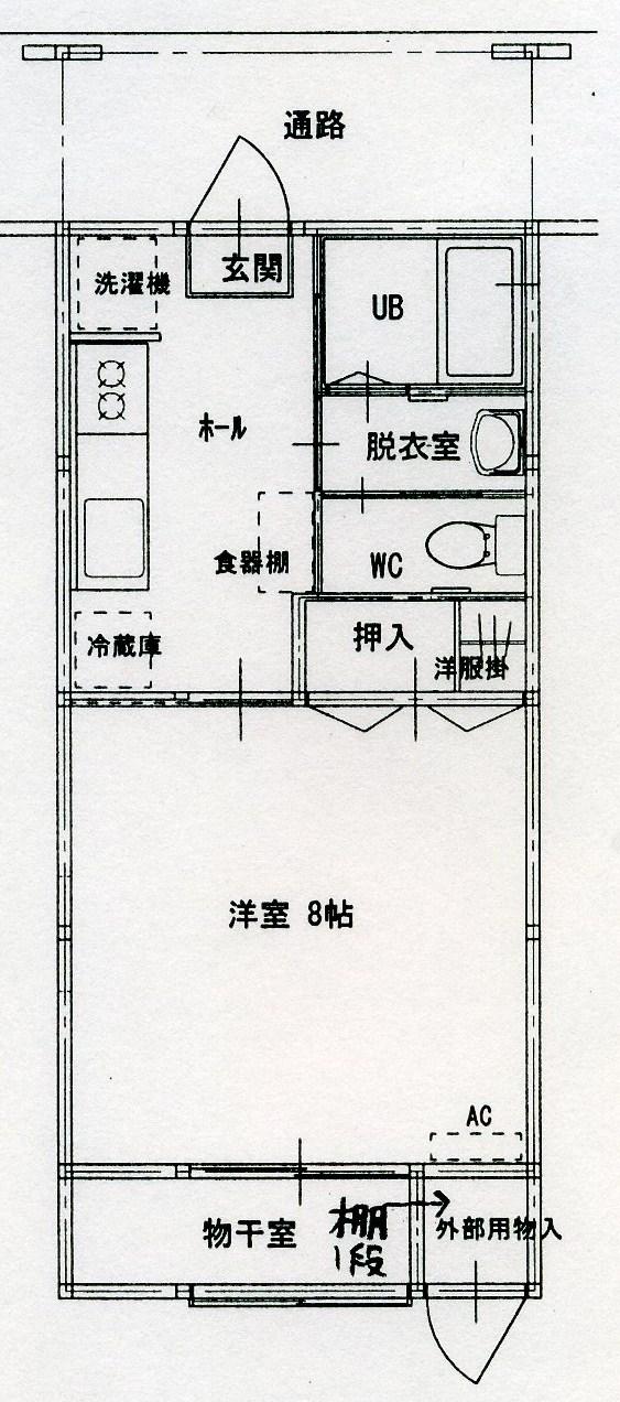 ザイオン(1K/1階)の間取り写真