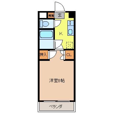 アサヒ第2ハイツ(1K/1階)の間取り写真