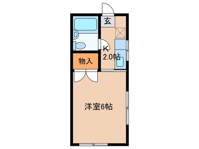 第2サンワハイム(1K/1階)の間取り写真