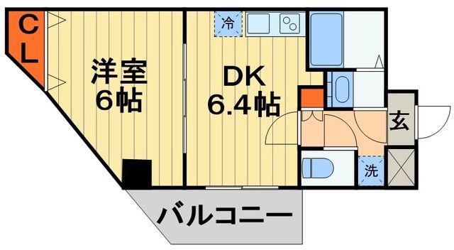 金太郎ヒルズ100(1DK/8階)の間取り写真