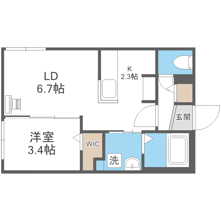 PARTENZA(1LDK/1階)の間取り写真