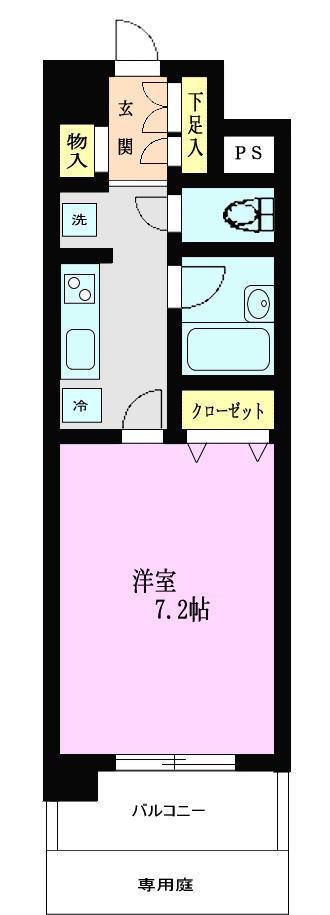 東武東上線 朝霞駅 徒歩10分 5階建 築25年(1K/1階)の間取り写真