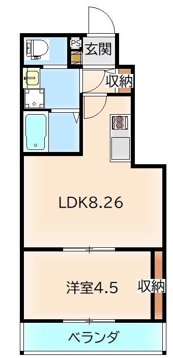 サクラノキタ(1LDK/1階)の間取り写真