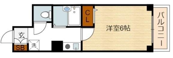 SWISS難波南(1K/2階)の間取り写真