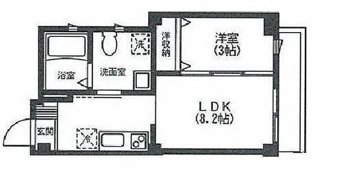 ラシーネ結(1LDK/1階)の間取り写真