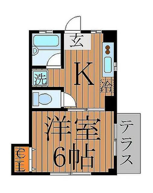 エスフラット中野(1K/1階)の間取り写真