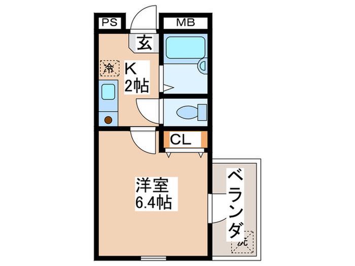 アコール壱番館(1K/5階)の間取り写真