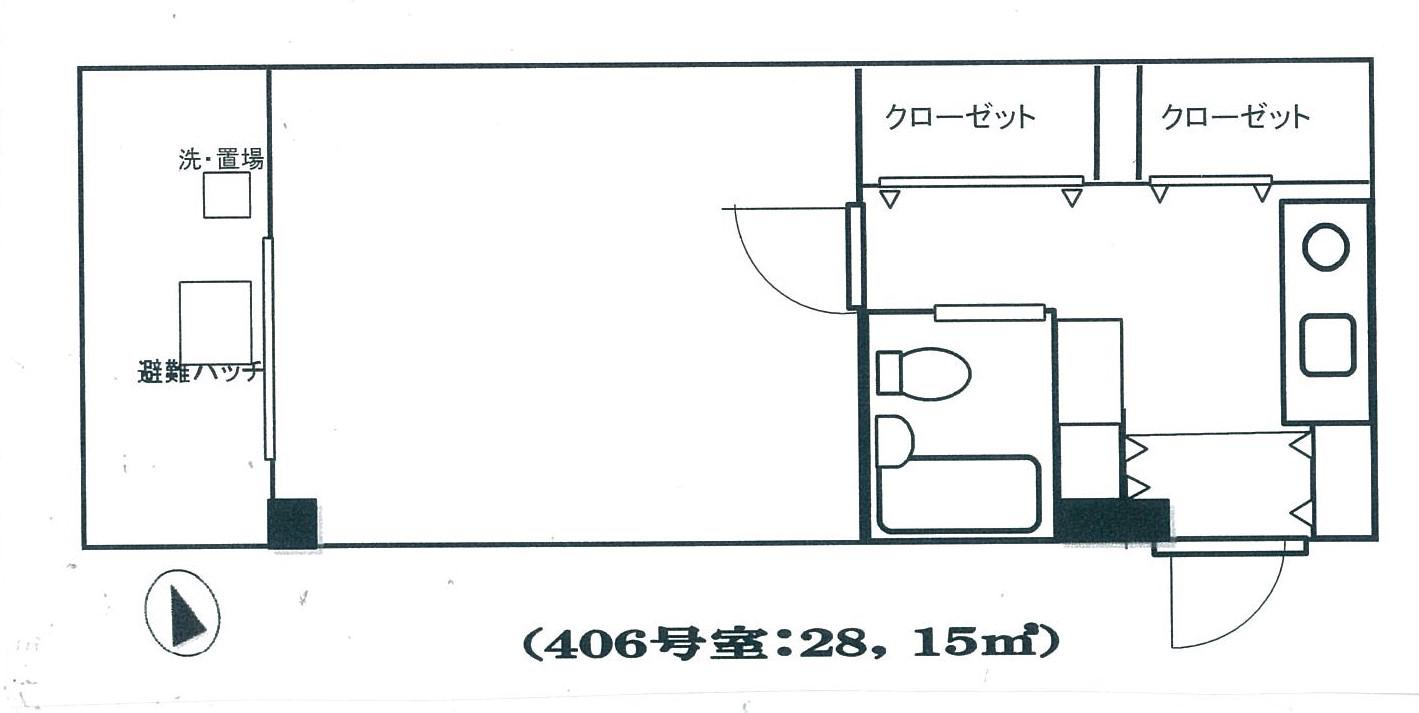 プラネット新宿(1K/4階)の間取り写真