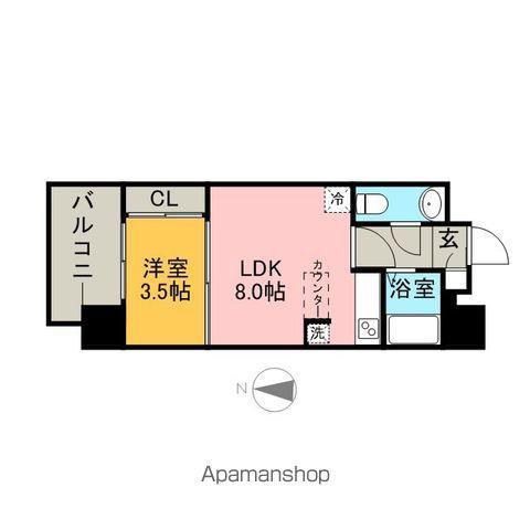 エステート・モア・天神サクセス(1LDK/9階)の間取り写真