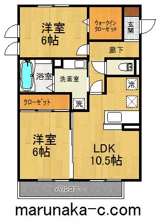 プリマヴェーラ(2LDK/2階)の間取り写真