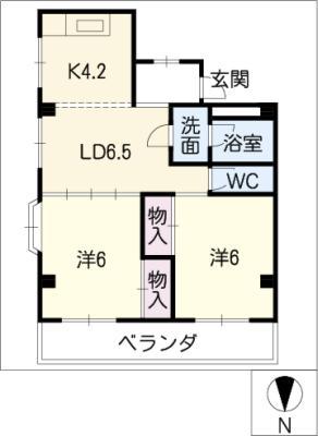 レジデンス吹上(2LDK/3階)の間取り写真